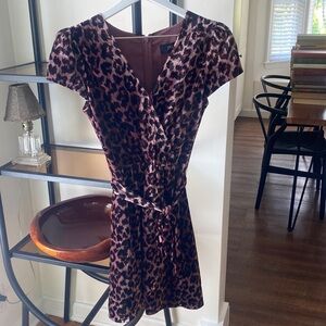 Women’s JCrew velvet leopard print dress